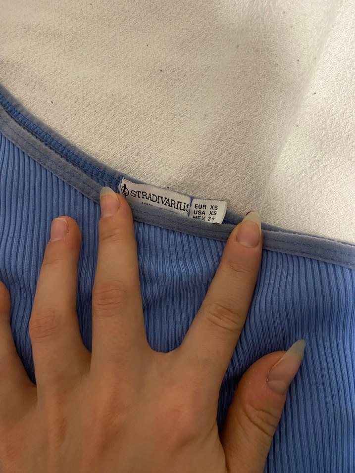 Mavi Straplez Fitilli crop - Görsel 3