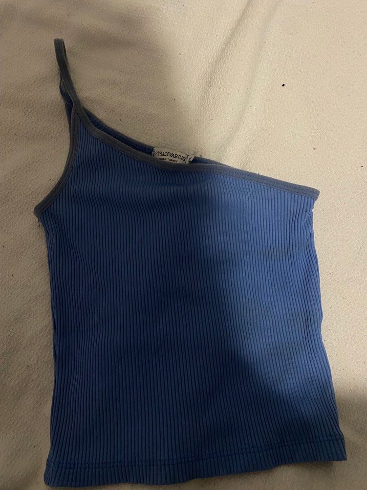 Mavi Straplez Fitilli crop - Görsel 2