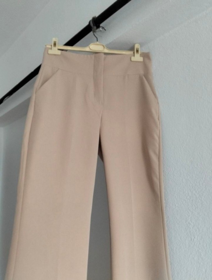 Bej Kadın İSPANYOL PAÇA PANTOLON - Görsel 2