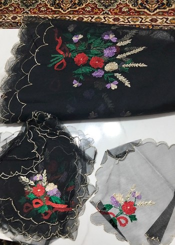 İŞLEMELİ SALON TAKIMI MASA ÖRTÜSÜ - Görsel 5