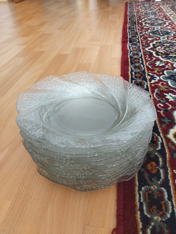 Bej Gri Şeffaf Düz Tabak - Görsel 2