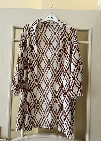 Zincir Detaylı Uzun Kollu Bohem Kadın Kimono