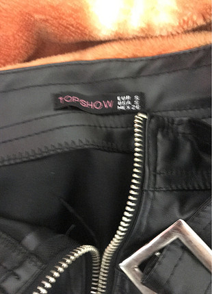 Topshop Mini deri etek 