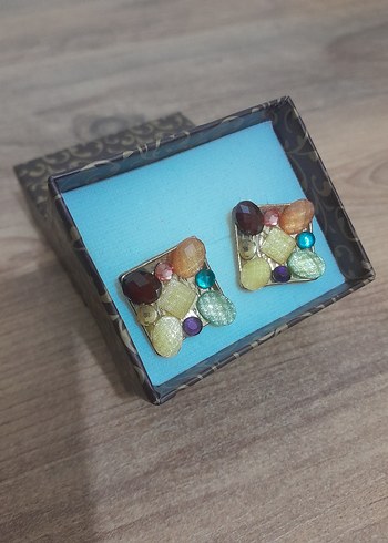 Renkli Mini Boncuklu Bohem Küpe - Görsel 3