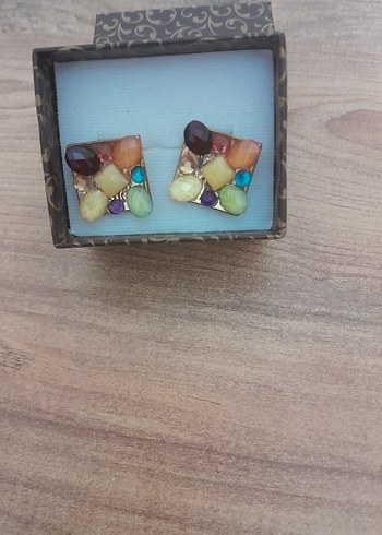 Renkli Mini Boncuklu Bohem Küpe - Görsel 2