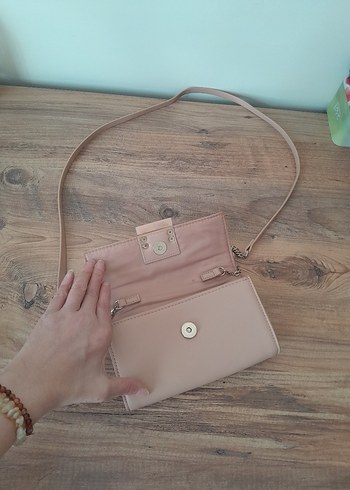 Bej Deri Modern Klasik Kadın Çanta - Görsel 5