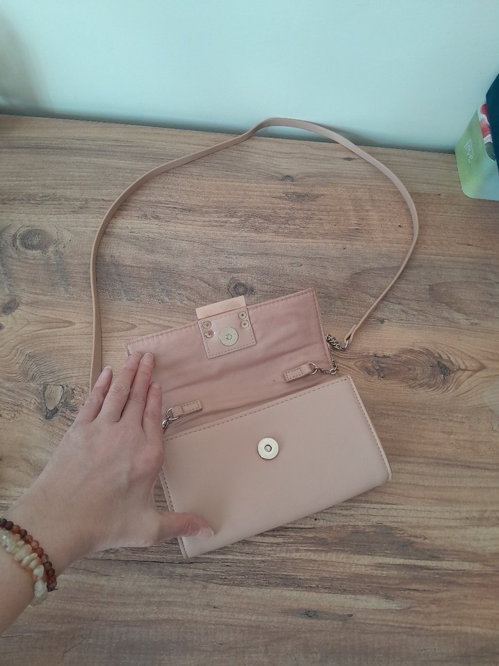 Bej Deri Modern Klasik Kadın Çanta - Görsel 5