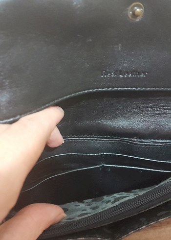 Turkuaz Yılan Desenli Deri Kadın Cüzdanı - Görsel 7