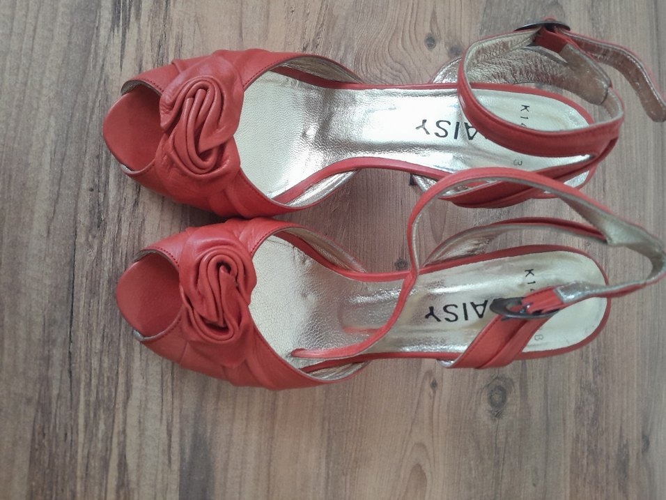 Kırmızı Kadın Dolgu Topuklu Abiye Ayakkabı - Görsel 2