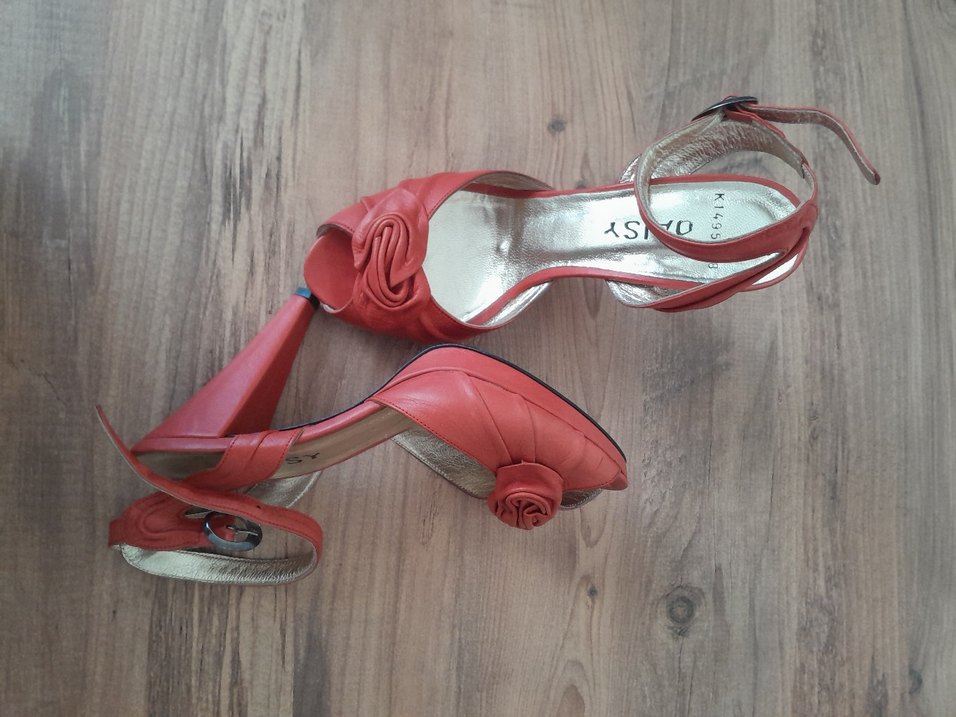 Kırmızı Kadın Dolgu Topuklu Abiye Ayakkabı - Görsel 5