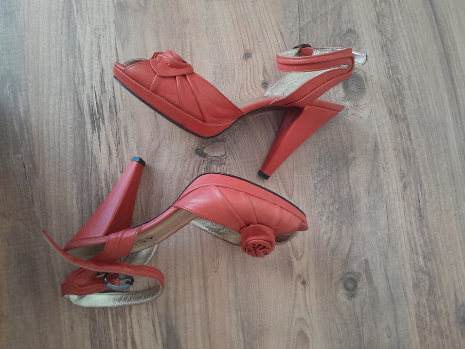 Kırmızı Kadın Dolgu Topuklu Abiye Ayakkabı - Görsel 4