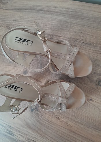 Bej Bohem Platform Topuklu Kadın Ayakkabı - Görsel 7