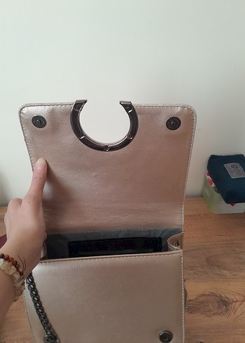 Bej Süet Tokalı Kadın Portföy Çanta - Görsel 8