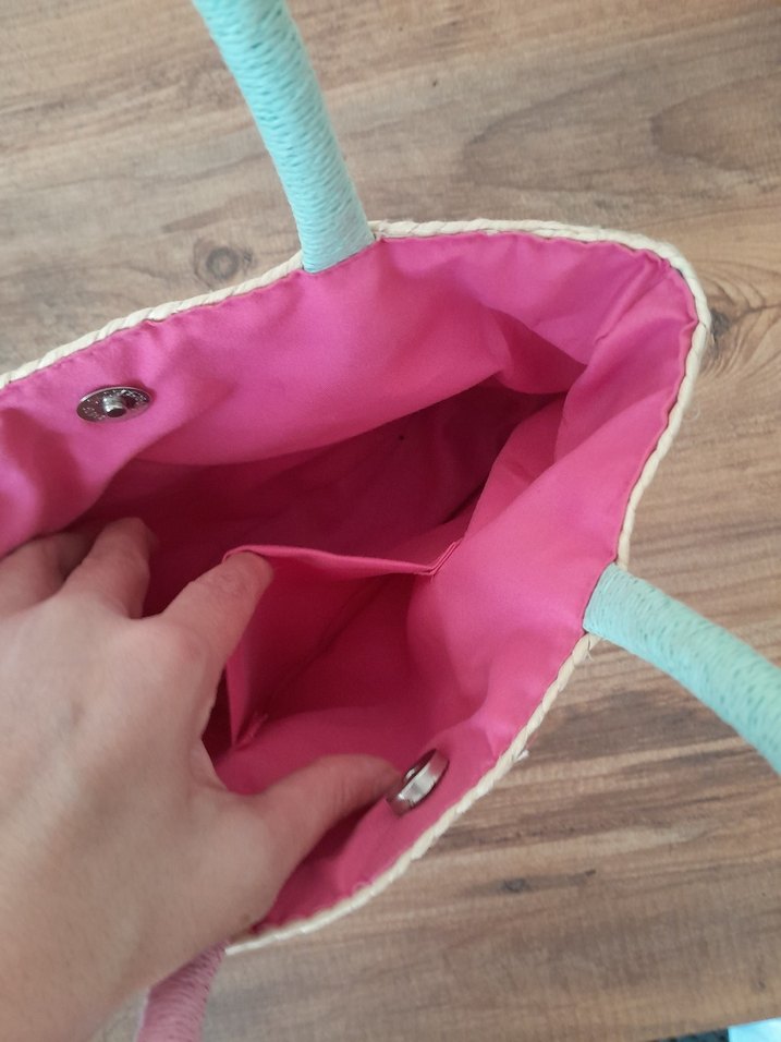 Dantel Detaylı Pembe Bohem Örgü Çanta - Görsel 4