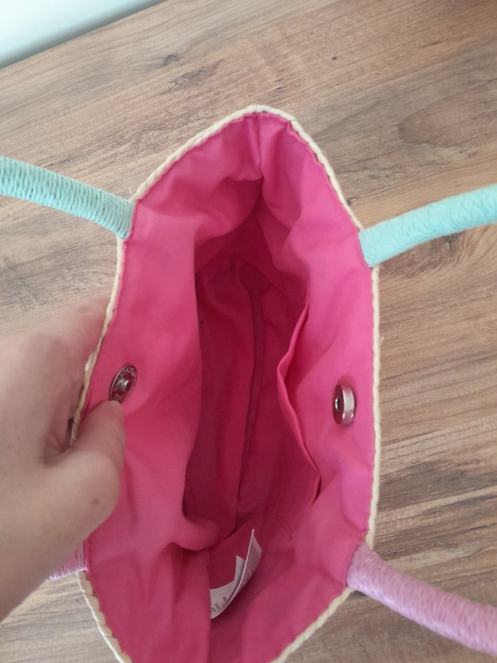 Dantel Detaylı Pembe Bohem Örgü Çanta - Görsel 5