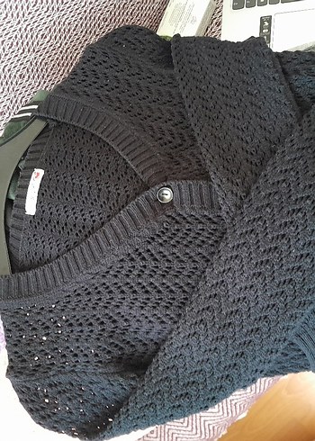 Siyah Örgü Kadın Süveter - Görsel 5