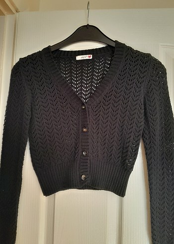 Siyah Örgü Kadın Süveter - Görsel 2