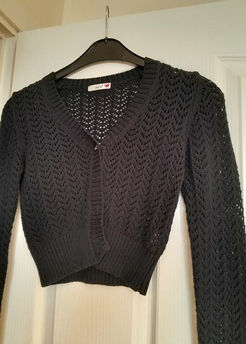 Siyah Örgü Kadın Süveter - Görsel 4