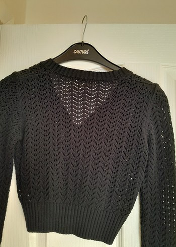 Siyah Örgü Kadın Süveter - Görsel 3