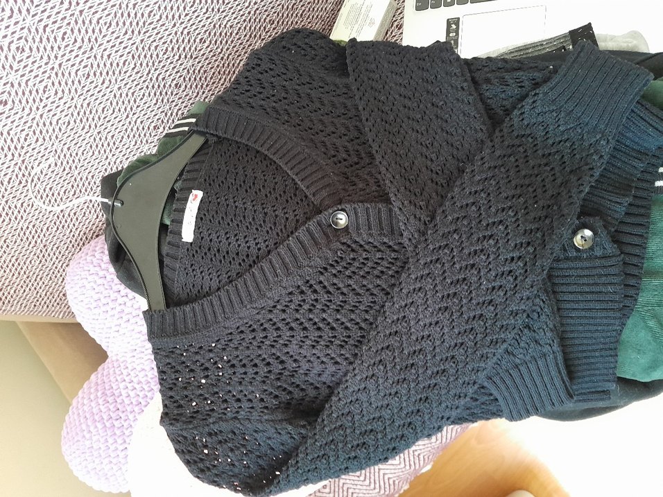 Siyah Örgü Kadın Süveter - Görsel 5