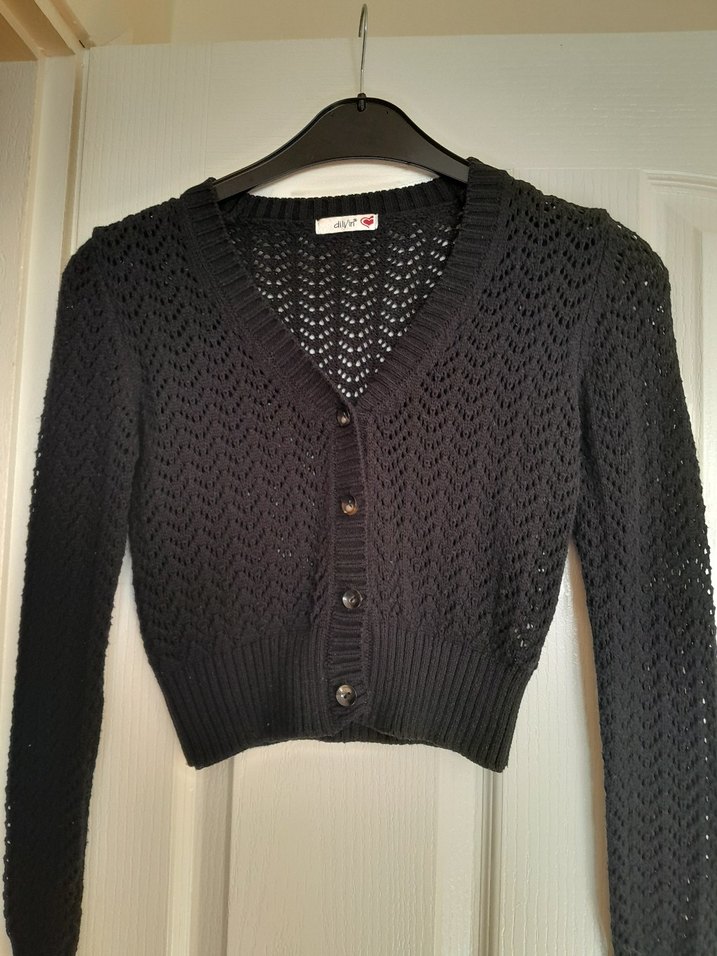 Siyah Örgü Kadın Süveter - Görsel 2