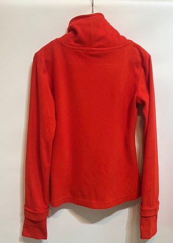 Kırmızı Fermuarlı Kadın Sweatshirt - Görsel 2