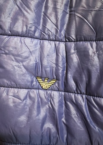 Orijinal Armani Mavi Erkek Fermuarlı Mont - Görsel 4