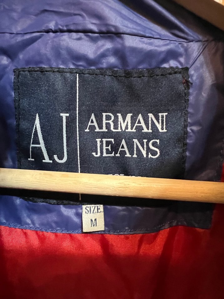 Orijinal Armani Mavi Erkek Fermuarlı Mont - Görsel 3