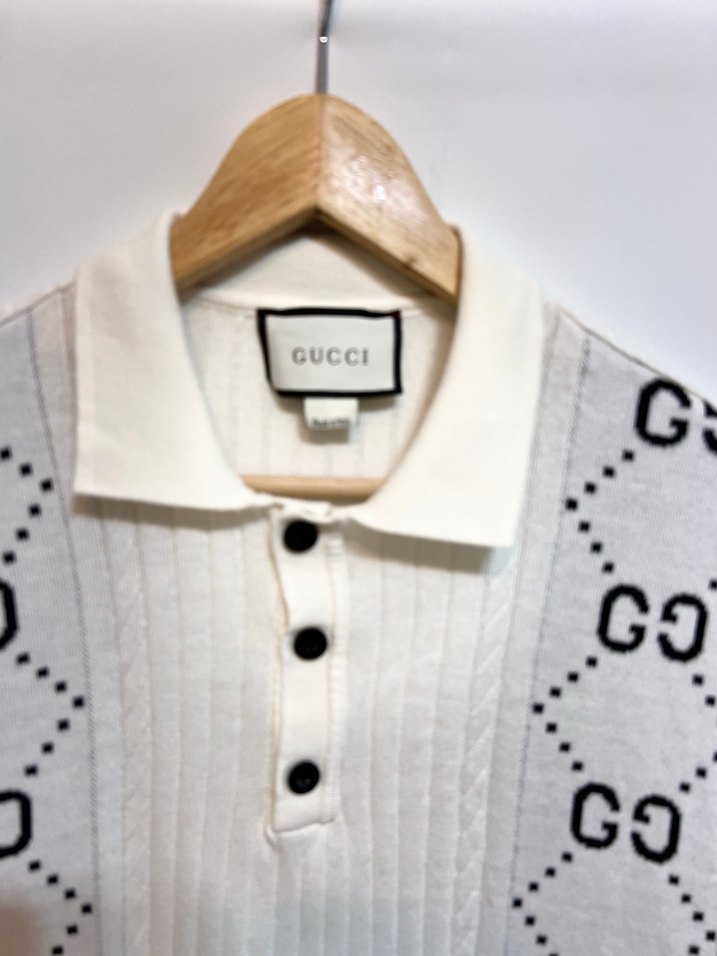Gucci Beyaz Örme Polo Tişört - Görsel 2