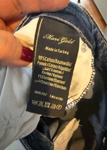 Kadın Mavi Parlak Kot Pantolon - Görsel 4