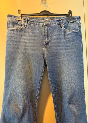 Kadın Mavi Parlak Kot Pantolon - Görsel 8