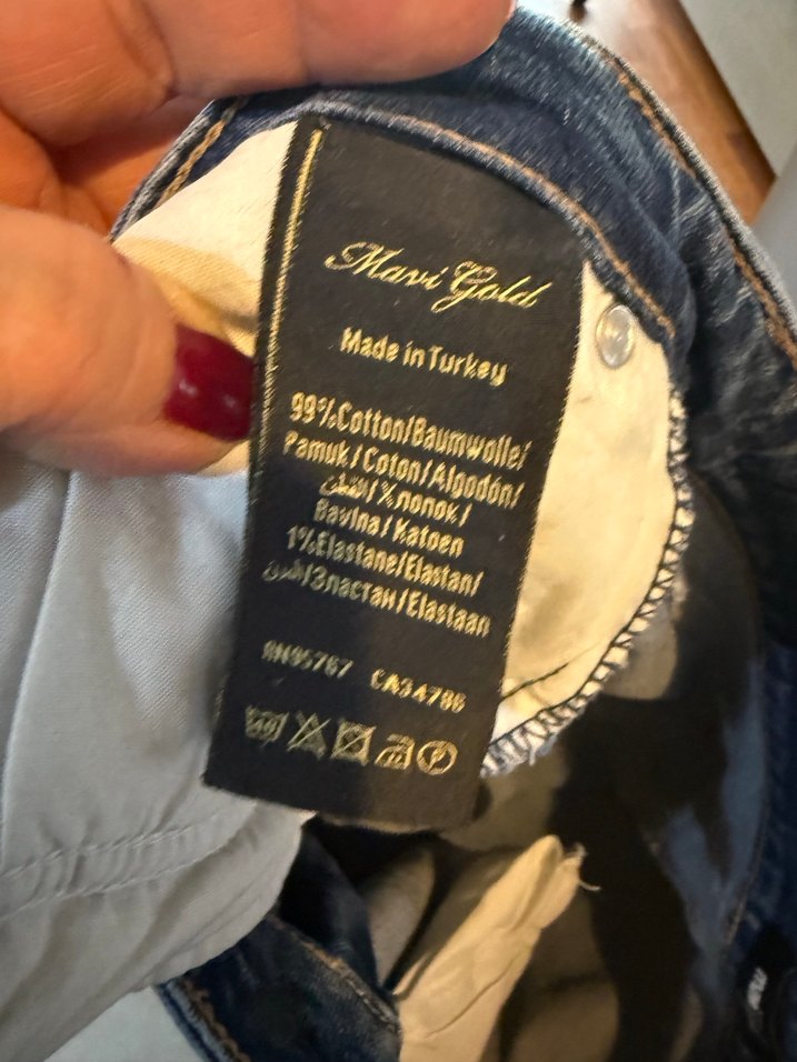 Kadın Mavi Parlak Kot Pantolon - Görsel 4