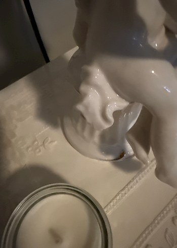 Beyaz ve Altın Detaylı Melek Biblo - Görsel 6