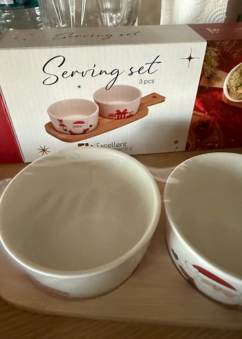 Beyaz Noel Temalı 3 Parça Servis Seti - Görsel 3