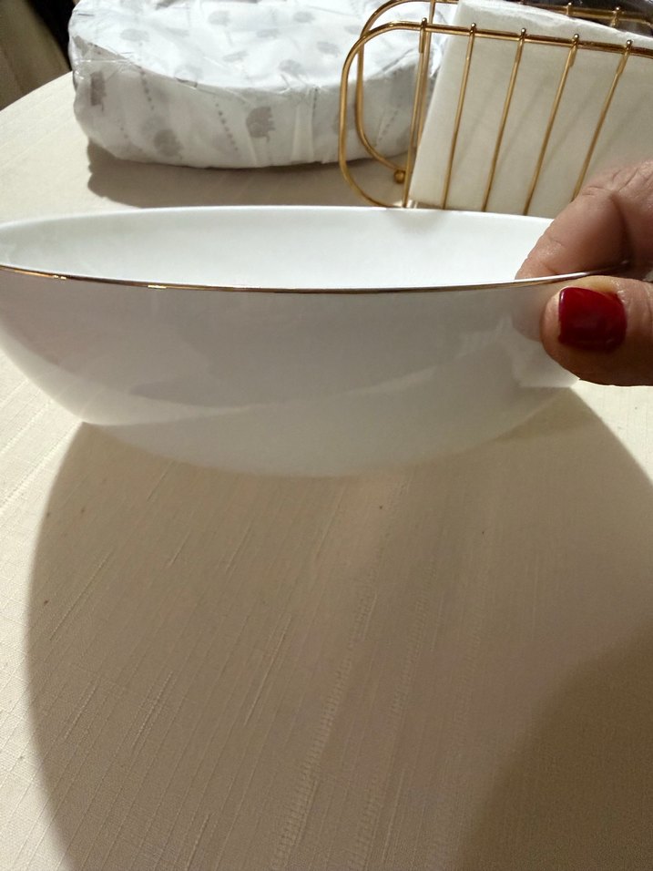 Parlak Beyaz Yuvarlak Servis Kabı - Görsel 5