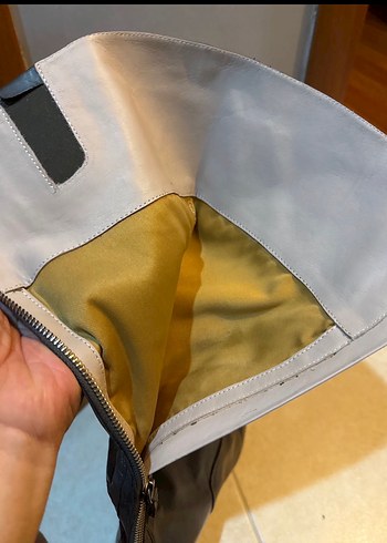 Gri Deri Tokalı Stiletto Dizüstü Çizme - Görsel 4