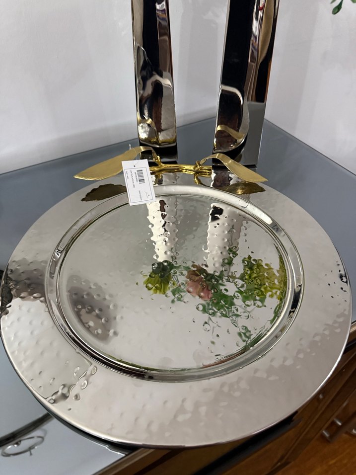 Parlak Altın Renkli Mutfak Servis Tabağı - Görsel 3