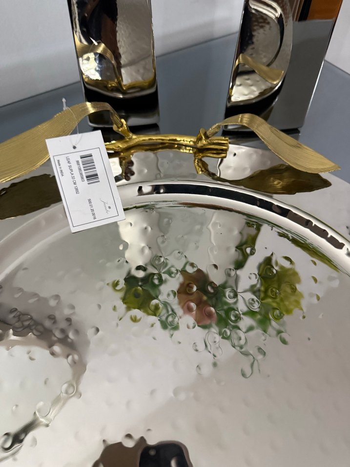 Parlak Altın Renkli Mutfak Servis Tabağı - Görsel 4