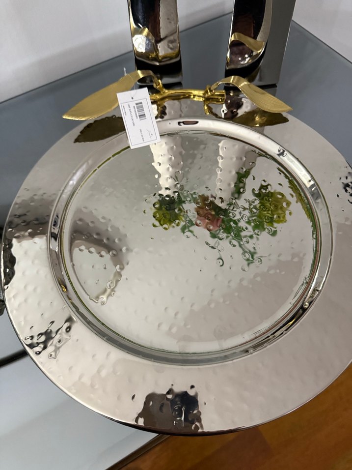 Parlak Altın Renkli Mutfak Servis Tabağı - Görsel 2