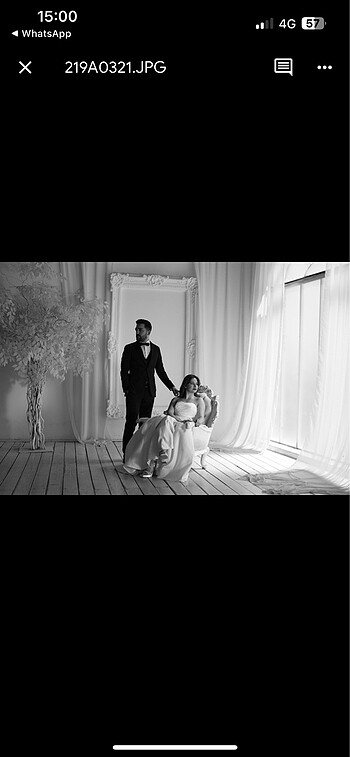 Özel tasarım saten Gelinlik - Görsel 4