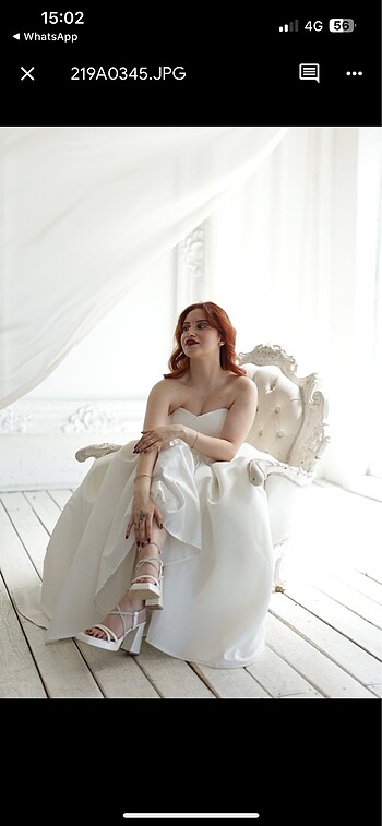 Özel tasarım saten Gelinlik - Görsel 5