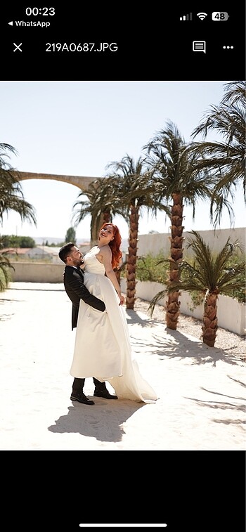 Özel tasarım saten Gelinlik - Görsel 10