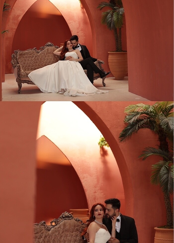 Özel tasarım saten Gelinlik - Görsel 2