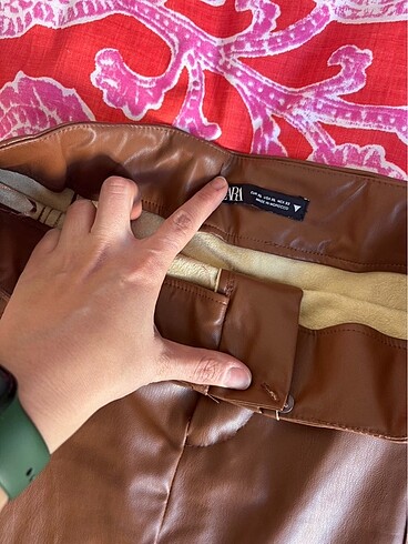 xl Beden kahverengi Renk Zara Mini Deri Etek