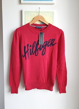 Tommy Hilfiger triko kazak bluz m kırmızı tommy hilfiger