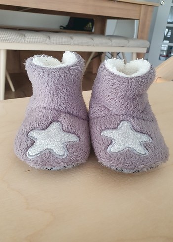 HelloBaby Ebebek Hello baby Gri Nakışlı Sıcak Panduf Terlik Patik 23 no