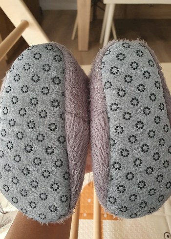 23 Beden gri Renk Ebebek Hello baby Gri Nakışlı Sıcak Panduf Terlik Patik 23 no