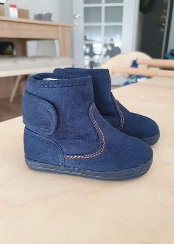 H&M HM Lacivert Erkek Çocuk Süet Bot Velcro ayakkabı