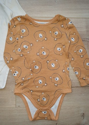 2 Yaş Beden LCW İkili Uzun Kollu ayı desenli Bebek çıtçıtlı Body Seti