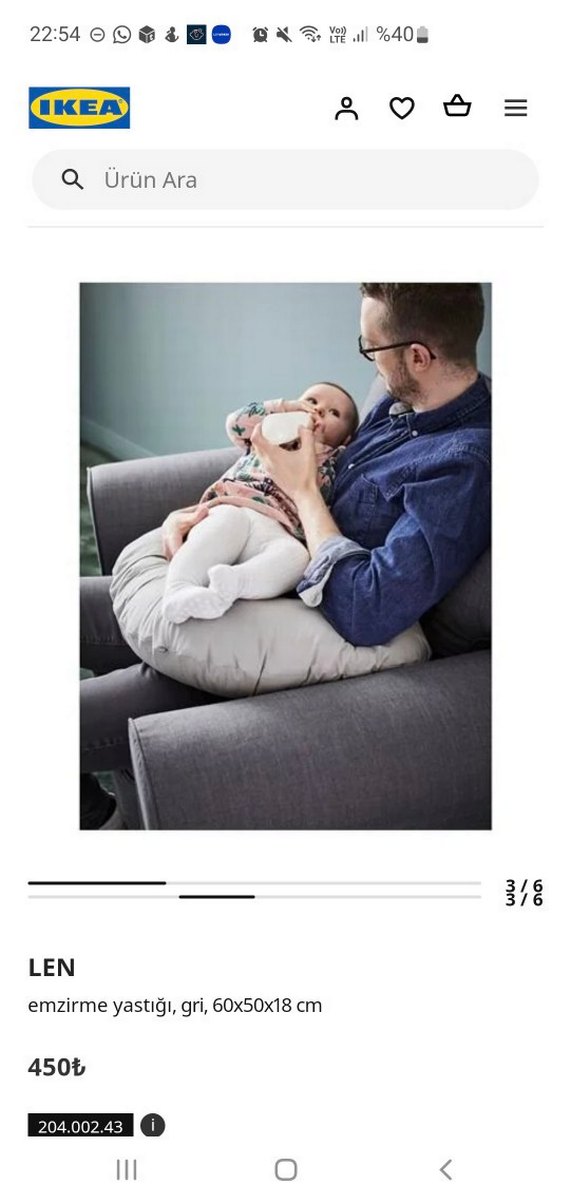 Ikea İkea emzirme minderi destek yastığı - Görsel 2